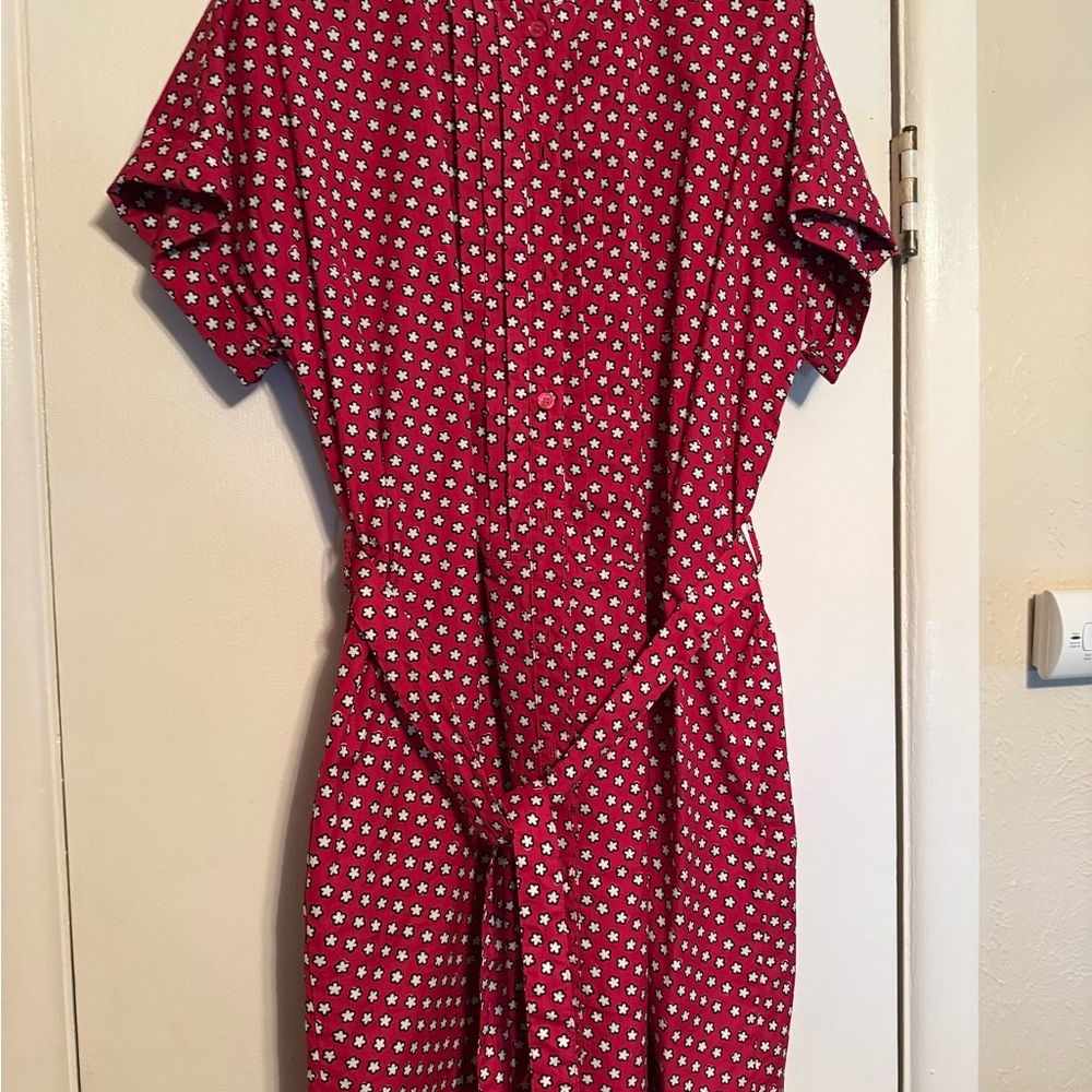 Burberry Red and White Floral Top